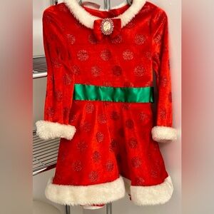 Disney Minnie Mouse Christmas Dress, Super Cute! Girls size Small, Velcro close